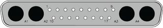 HARTING - 09 69 400 9021 - 混合D型插头 21路/4路