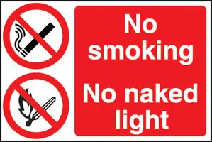 BRADY - P125HH/R - 警告标志 NO SMOKING NO NAKED LIGHT(禁止吸烟/明火) RP