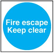 BRADY - MF060U/R - 标志 FIRE EXIT KEEP CLEAR(安全出口 不可阻碍) 100X100mm