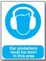 BRADY - M104D/R - 警告标志 EAR PROTECTORS MUST BE WORN(必须戴护耳器) RP