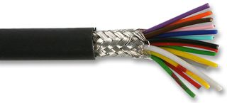 PRO POWER - 7004013 - 电缆 7/0.2 有屏蔽 12芯 黑色 25M